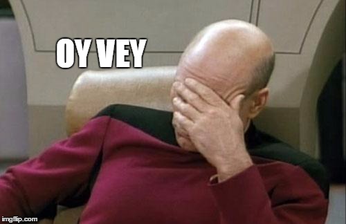 Captain Picard Facepalm Meme | OY VEY | image tagged in memes,captain picard facepalm | made w/ Imgflip meme maker