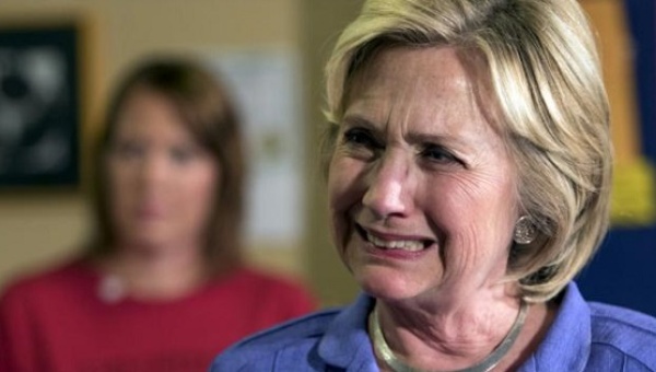 High Quality hillary clinton crying upset unhappy lock her up rnc Blank Meme Template