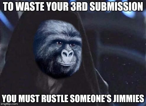 Wasted. ;_; | TO WASTE YOUR 3RD SUBMISSION; YOU MUST RUSTLE SOMEONE'S JIMMIES | image tagged in emperor rustling,memes,rustle my jimmies | made w/ Imgflip meme maker
