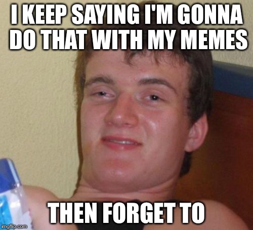 10 Guy Meme | I KEEP SAYING I'M GONNA DO THAT WITH MY MEMES THEN FORGET TO | image tagged in memes,10 guy | made w/ Imgflip meme maker