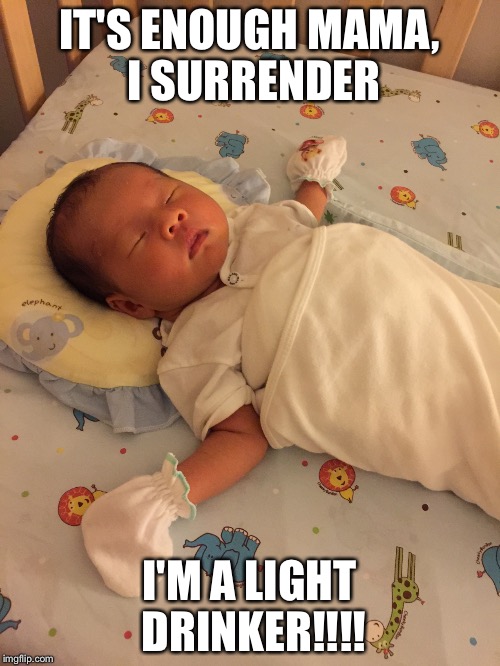 Anna | IT'S ENOUGH MAMA, I SURRENDER; I'M A LIGHT DRINKER!!!! | image tagged in anna | made w/ Imgflip meme maker
