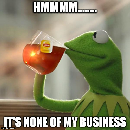 But That's None Of My Business | HMMMM........ IT'S NONE OF MY BUSINESS | image tagged in memes,but thats none of my business,kermit the frog | made w/ Imgflip meme maker
