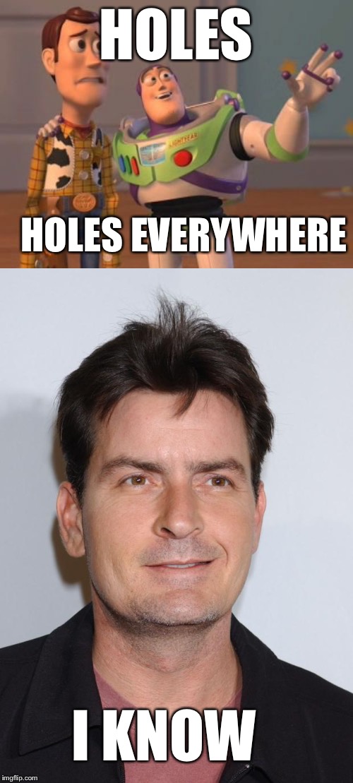 HOLES HOLES EVERYWHERE I KNOW | made w/ Imgflip meme maker