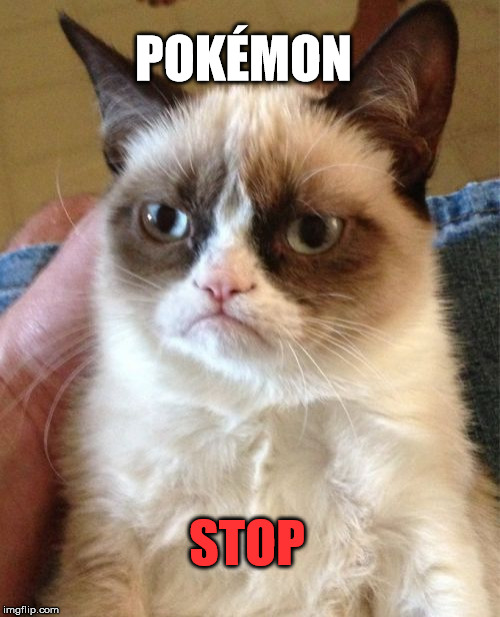 Seriously...  | POKÉMON; STOP | image tagged in memes,grumpy cat,pokemon go,funny,pokemon | made w/ Imgflip meme maker