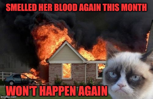 SMELLED HER BLOOD AGAIN THIS MONTH WON'T HAPPEN AGAIN | made w/ Imgflip meme maker