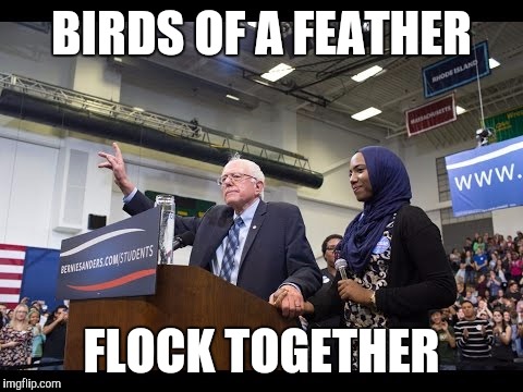 BIRDS OF A FEATHER; FLOCK TOGETHER | image tagged in bernie islam | made w/ Imgflip meme maker