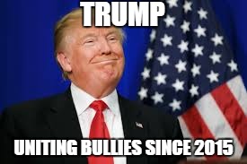 The one and only...... | TRUMP; UNITING BULLIES SINCE 2015 | image tagged in trump | made w/ Imgflip meme maker
