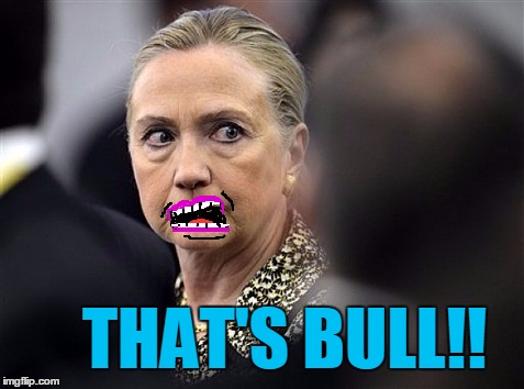 upset hillary | THAT'S BULL!! | image tagged in upset hillary | made w/ Imgflip meme maker