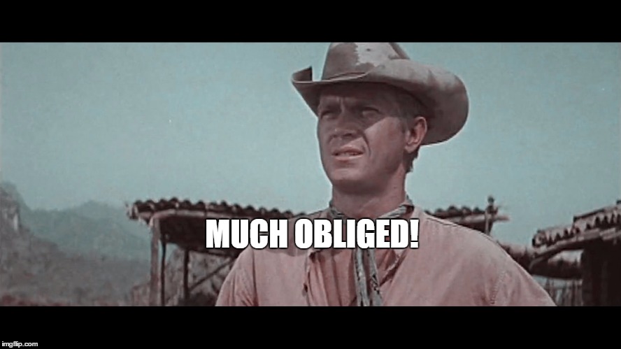 MUCH OBLIGED! | made w/ Imgflip meme maker