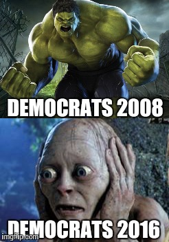 Dem Dems Doe | DEMOCRATS 2008; DEMOCRATS 2016 | image tagged in political,memes | made w/ Imgflip meme maker