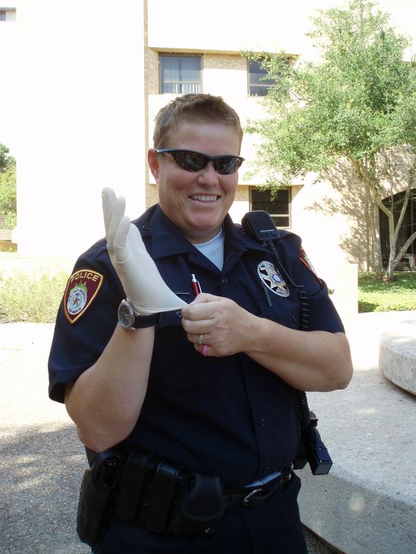 Cop with Rubber Glove Blank Meme Template