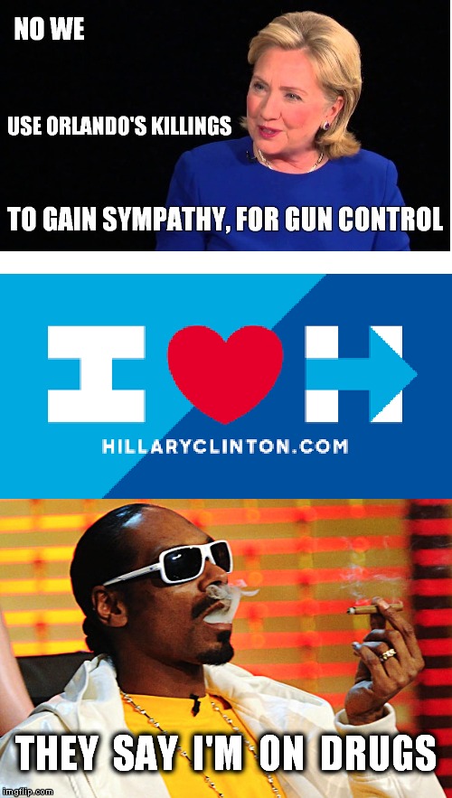 Politicians and the crap they do. Your better off voting for Snoop Dog. | THEY  SAY  I'M  ON  DRUGS | image tagged in meme,political,snoop dog,hillary clinton,drugs,vote carefully | made w/ Imgflip meme maker