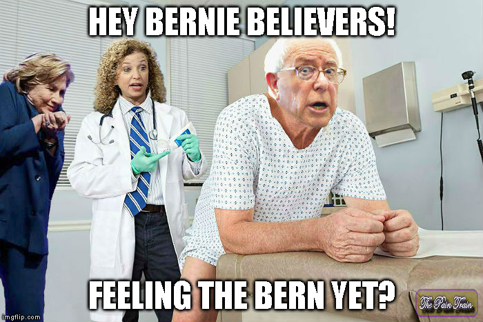Feel the Bern | HEY BERNIE BELIEVERS! FEELING THE BERN YET? | image tagged in feel the bern | made w/ Imgflip meme maker