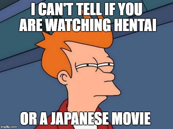 They are the same thing right? | I CAN'T TELL IF YOU ARE WATCHING HENTAI; OR A JAPANESE MOVIE | image tagged in memes,futurama fry | made w/ Imgflip meme maker