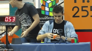 When your timer stops... | image tagged in gifs,rubik's cube,speedcube,speedsolving,square-1,dnf | made w/ Imgflip video-to-gif maker