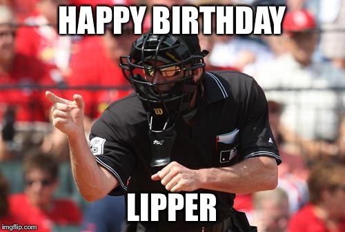 Umpire | HAPPY BIRTHDAY; LIPPER | image tagged in umpire | made w/ Imgflip meme maker