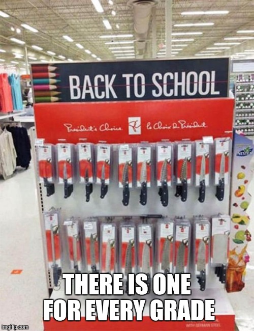 Back to School | THERE IS ONE FOR EVERY GRADE | image tagged in back to school | made w/ Imgflip meme maker