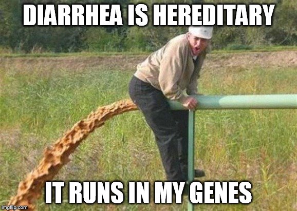 DIARRHEA IS HEREDITARY IT RUNS IN MY GENES | made w/ Imgflip meme maker