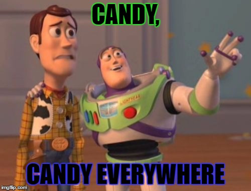 X, X Everywhere Meme | CANDY, CANDY EVERYWHERE | image tagged in memes,x x everywhere | made w/ Imgflip meme maker