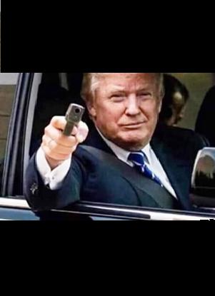High Quality Danger Trump - With gun pistol Blank Meme Template