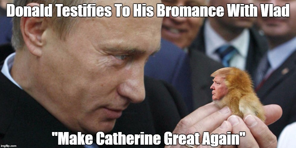 Donald Testifies To His Bromance With Vlad "Make Catherine Great Again" | made w/ Imgflip meme maker