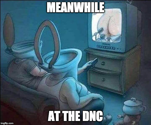 Meanwhile, at the DNC |  MEANWHILE; AT THE DNC | image tagged in dnc | made w/ Imgflip meme maker