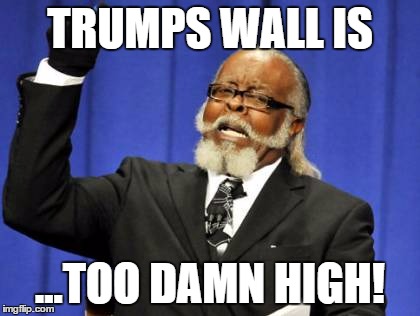 Too Damn High Meme | TRUMPS WALL IS; ...TOO DAMN HIGH! | image tagged in memes,too damn high | made w/ Imgflip meme maker