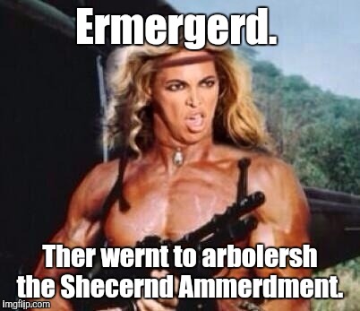 I'm comin' for you Obama  | Ermergerd. Ther wernt to arbolersh the Shecernd Ammerdment. | image tagged in rambo,funny meme | made w/ Imgflip meme maker