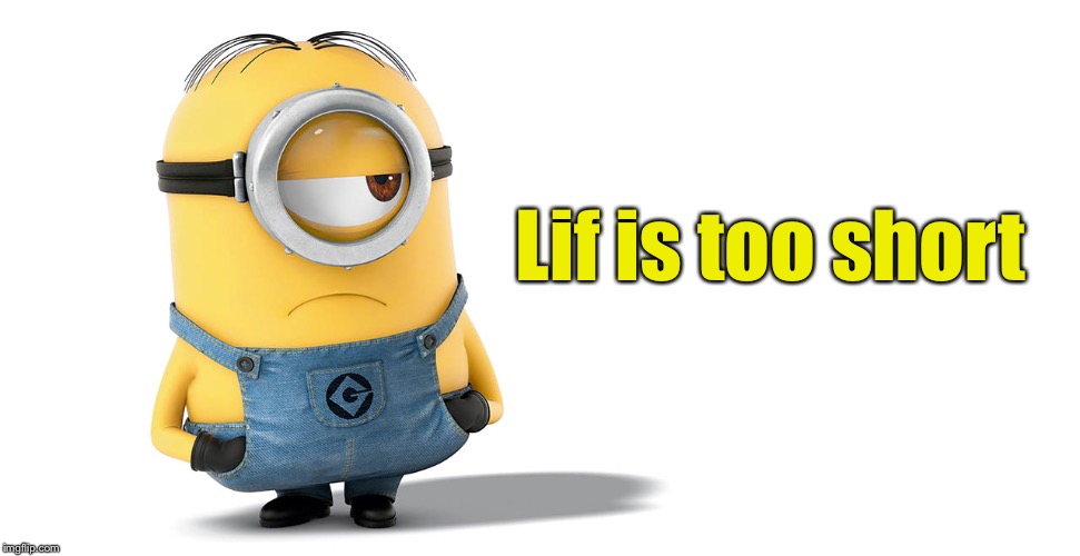 Life is too short | Lif is too short | image tagged in minions | made w/ Imgflip meme maker