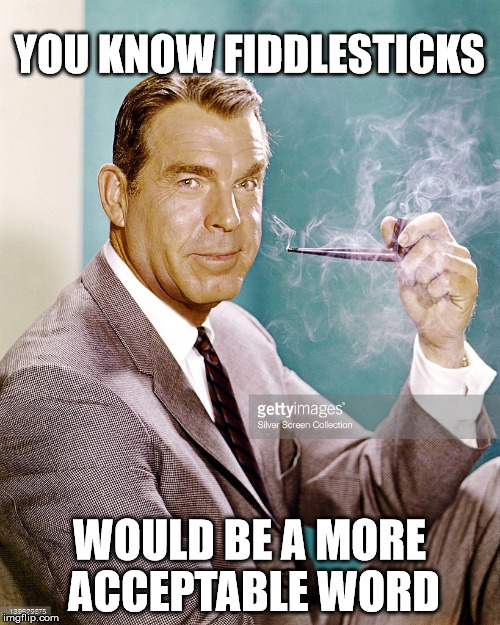 fred macmurray | YOU KNOW FIDDLESTICKS WOULD BE A MORE ACCEPTABLE WORD | image tagged in words of wisdom | made w/ Imgflip meme maker