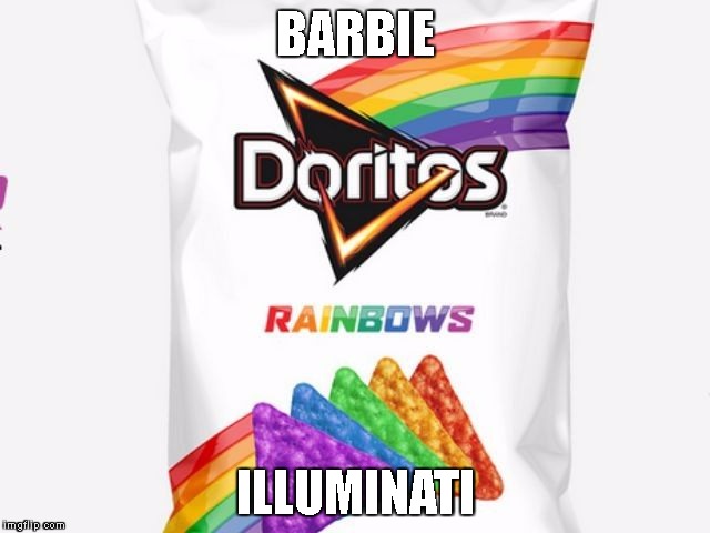 Doritos New Bag | BARBIE; ILLUMINATI | image tagged in doritos new bag | made w/ Imgflip meme maker