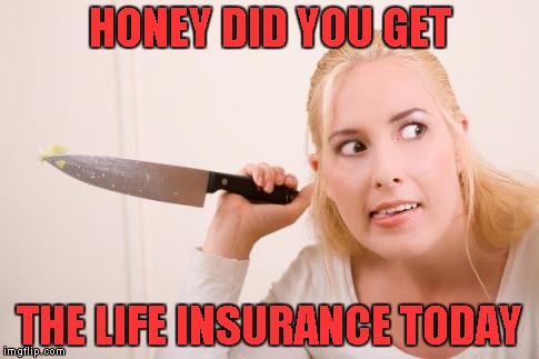 HONEY DID YOU GET THE LIFE INSURANCE TODAY | made w/ Imgflip meme maker