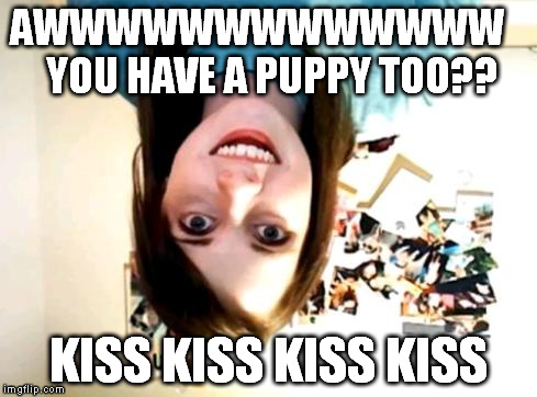 AWWWWWWWWWWWWW    YOU HAVE A PUPPY TOO?? KISS KISS KISS KISS | made w/ Imgflip meme maker