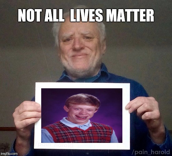 Harold Wants the Pain Gone | NOT ALL  LIVES MATTER | image tagged in harold blank | made w/ Imgflip meme maker