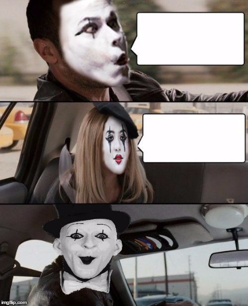 i hate mimes! | . | image tagged in mime driving,the rock driving | made w/ Imgflip meme maker