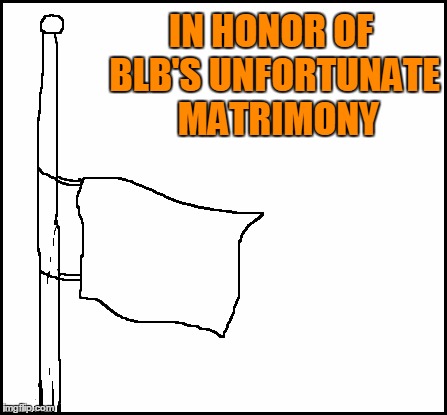 blank | IN HONOR OF BLB'S UNFORTUNATE  MATRIMONY | image tagged in blank | made w/ Imgflip meme maker