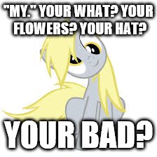 "MY." YOUR WHAT? YOUR FLOWERS? YOUR HAT? YOUR BAD? | made w/ Imgflip meme maker