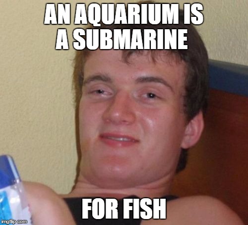 10 Guy Meme | AN AQUARIUM IS A SUBMARINE; FOR FISH | image tagged in memes,10 guy | made w/ Imgflip meme maker