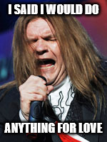 I SAID I WOULD DO ANYTHING FOR LOVE | image tagged in meatloaf | made w/ Imgflip meme maker