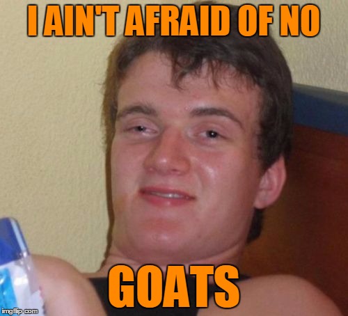10 Guy Meme | I AIN'T AFRAID OF NO GOATS | image tagged in memes,10 guy | made w/ Imgflip meme maker