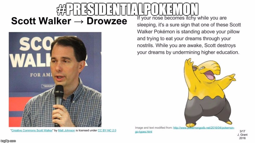 #PRESIDENTIALPOKEMON | image tagged in pokemon scott walker | made w/ Imgflip meme maker