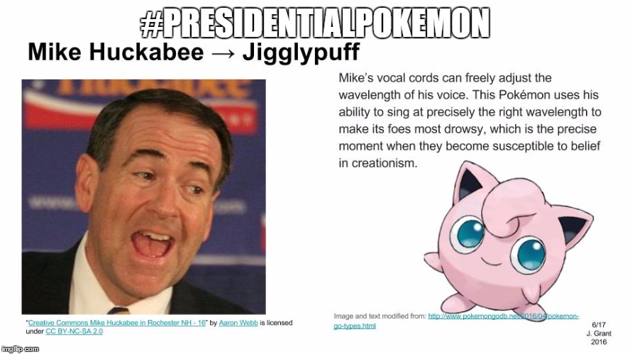 #PRESIDENTIALPOKEMON | image tagged in pokemon mike huckabee | made w/ Imgflip meme maker