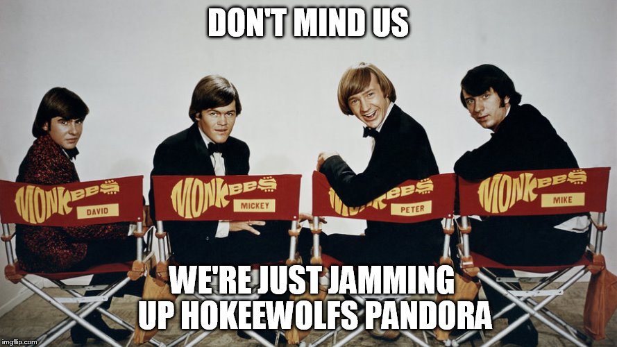 DON'T MIND US WE'RE JUST JAMMING UP HOKEEWOLFS PANDORA | made w/ Imgflip meme maker