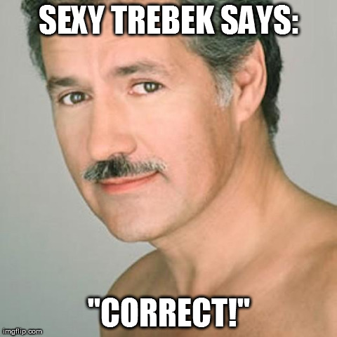 SEXY TREBEK SAYS: "CORRECT!" | made w/ Imgflip meme maker