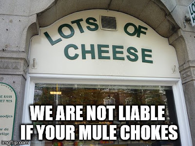 WE ARE NOT LIABLE IF YOUR MULE CHOKES | made w/ Imgflip meme maker