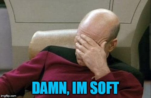 Captain Picard Facepalm Meme | DAMN, IM SOFT | image tagged in memes,captain picard facepalm | made w/ Imgflip meme maker