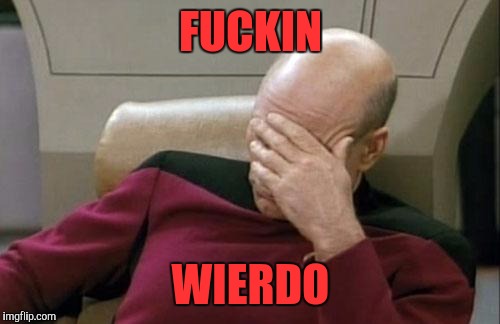 Captain Picard Facepalm Meme | F**KIN WIERDO | image tagged in memes,captain picard facepalm | made w/ Imgflip meme maker