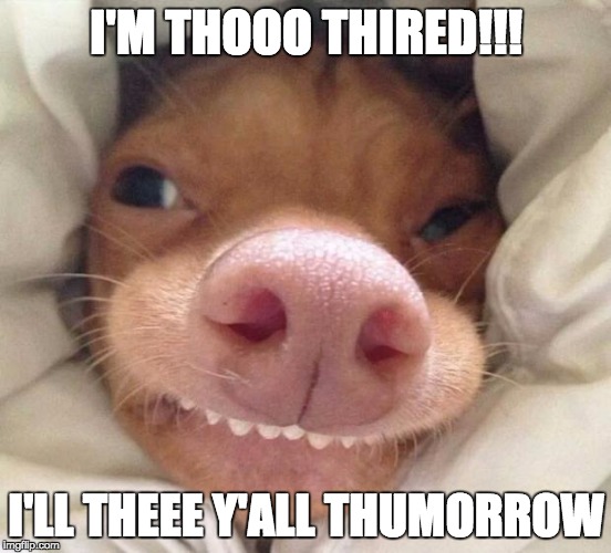 good morning | I'M THOOO THIRED!!! I'LL THEEE Y'ALL THUMORROW | image tagged in good morning | made w/ Imgflip meme maker