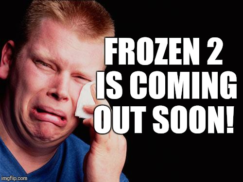 cry | FROZEN 2 IS COMING OUT SOON! | image tagged in cry | made w/ Imgflip meme maker