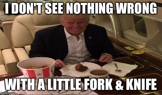 I DON'T SEE NOTHING WRONG; WITH A LITTLE FORK & KNIFE | made w/ Imgflip meme maker